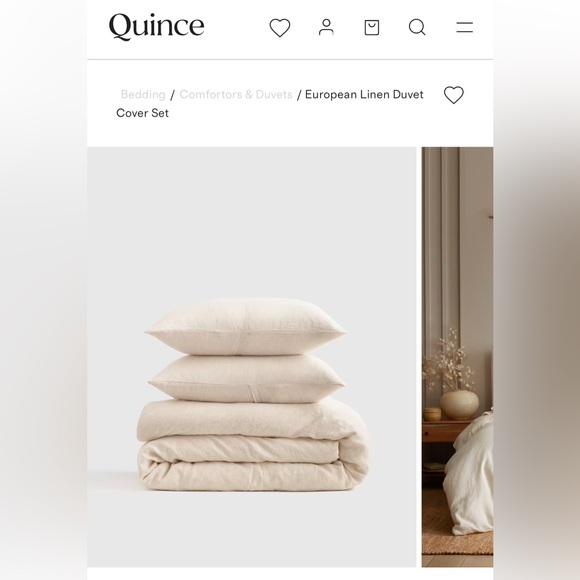 Quince European Linen Pinstripe Duvet Cover Set